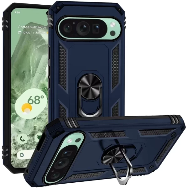 Hybrid ARMOR WITH RING STAND CASE - NAVY BLUE   GOOGLE PIXEL 9 / PIXEL 9 PRO 6.3INCH
