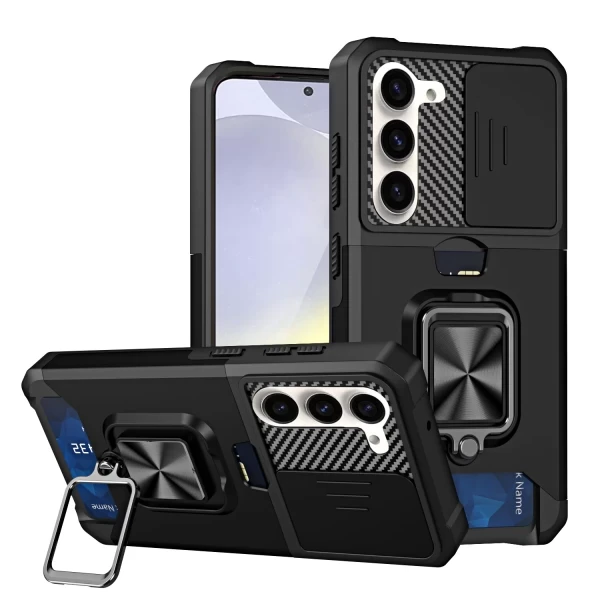 ALLOY CC LENS ARMOR RINGSTAND - BLACK  GALAXY S25 PLUS