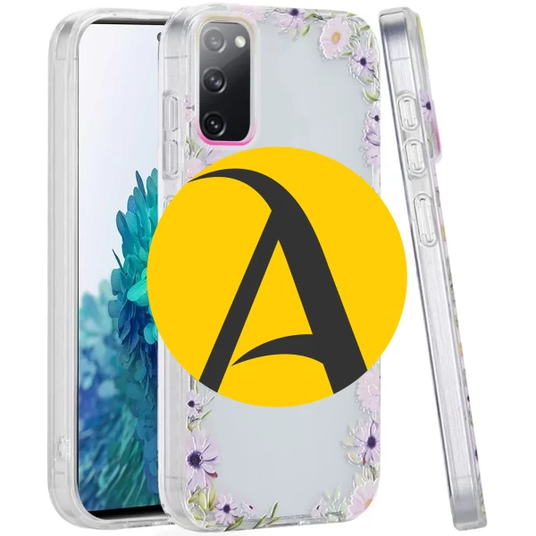 Double Layer Design IMD TPU Case - Yellow/Pink Floral  Galaxy S20 Fe 5G