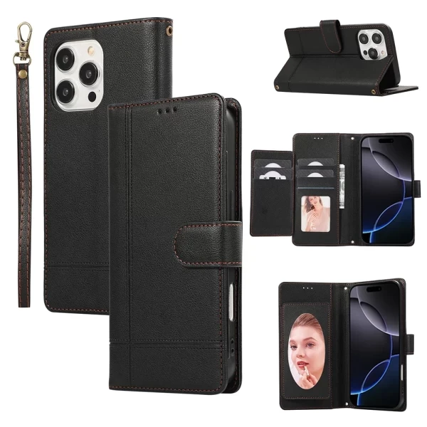 INTER MIRROR 5 SLOT CC WALLET - BLACK IPHONE 16 PRO MAX