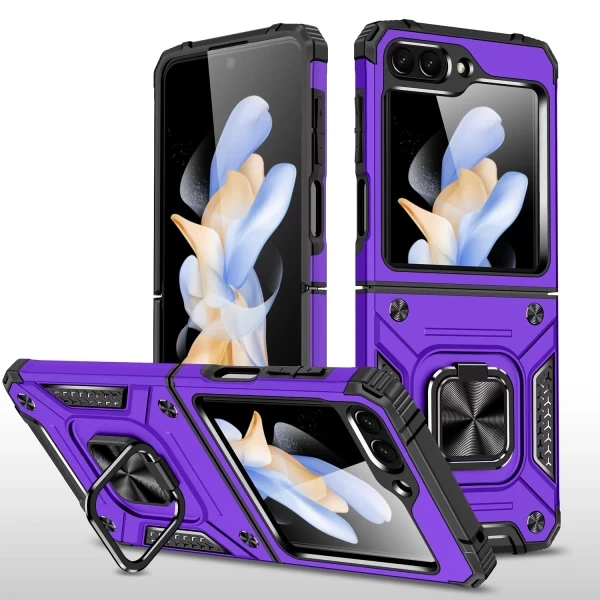Robust Magnetic Kickstand Hybrid Case Cover - PURPLE GALAXY Z FLIP 5