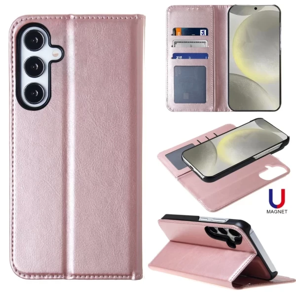 CONVEYOR LEATHER MAGNETIC WALLET - ROSE GOLD  GALAXY S25 PLUS