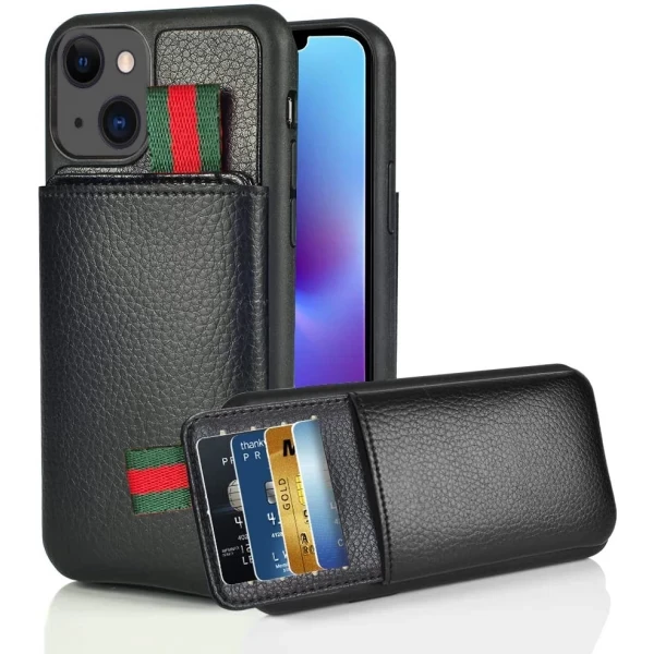 SUAVE LEATHER CC - BLACK IPHONE 14/15