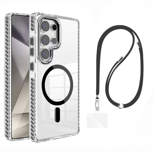 Clear Magsafe Strap - BLACK GALAXY S25 ULTRA