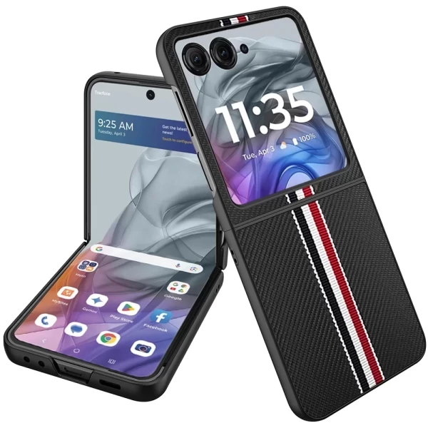 Velvet Fabric Premium PU Vegan Leather - Black MOTO RAZR 2024