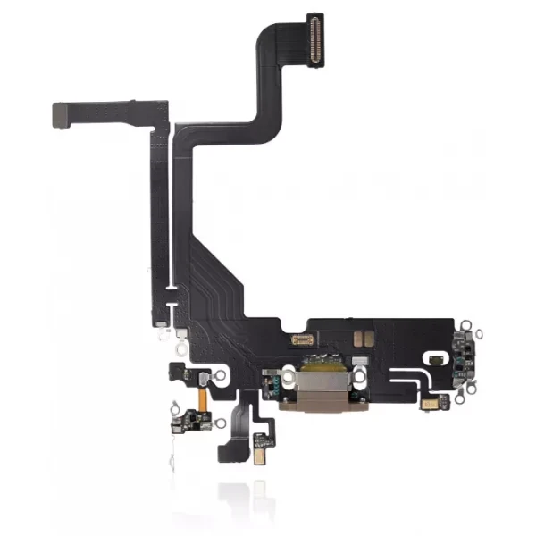 CHARGING PORT FLEX CABLE COMPATIBLE FOR IPHONE 13 PRO (AFTERMARKET PLUS) (GOLD)
