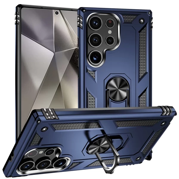 Hybrid ARMOR WITH RING STAND CASE - DARK BLUE GALAXY S25 ULTRA