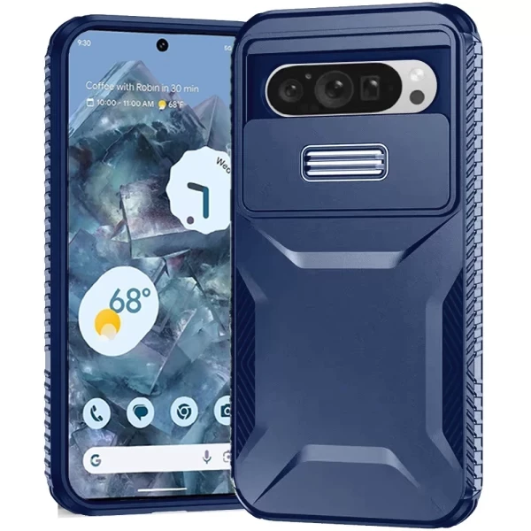 ENVOY SERIES U Design Hybrid with Camera Window Covering With Ring Stand - DARK BLUE  GOOGLE PIXEL 9 PRO XL 6.8INCH