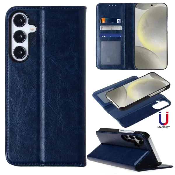 CONVEYOR LEATHER MAGNETIC WALLET - DARK BLUE  GALAXY S25 PLUS