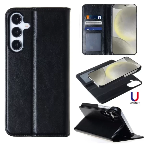 CONVEYOR LEATHER MAGNETIC WALLET - BLACK  GALAXY S25