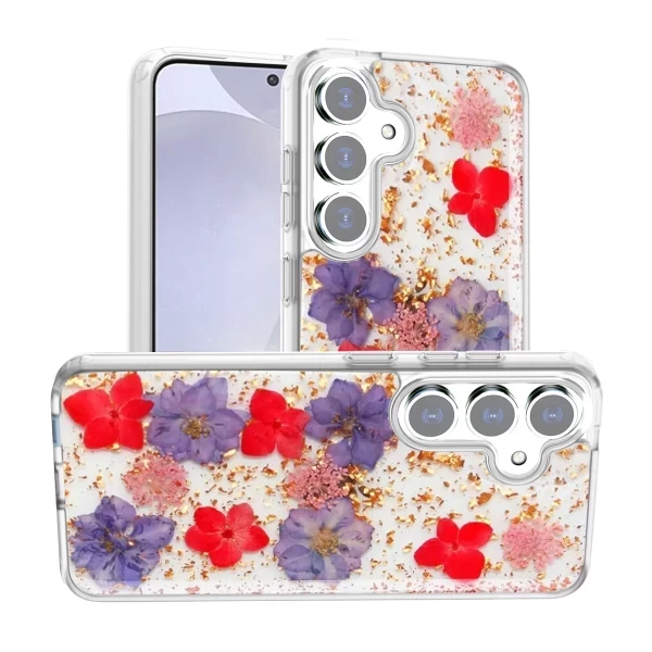 CONFORMITY REAL PRESSED FLOWER - PURPLE RED  GALAXY S25