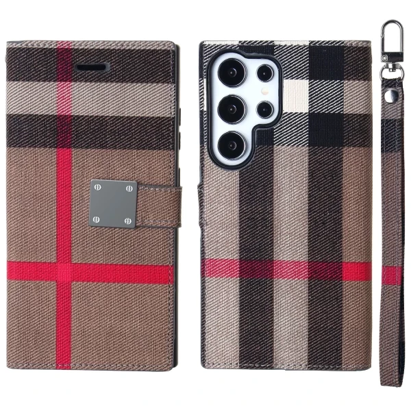 PRESTIGE WALLET - BROWN/PINK (A3)  GALAXY S25 ULTRA