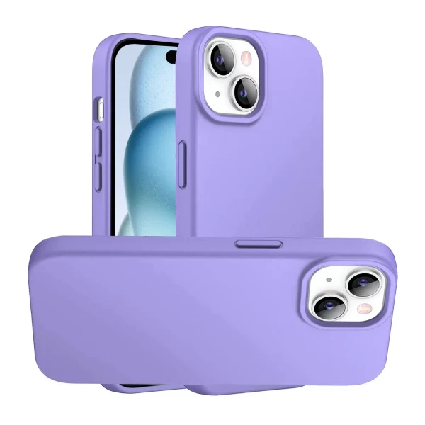 IPHONE 15 LIQUID SILICONE CASE (NO LOGO) - LAVENDER  IPHONE 15