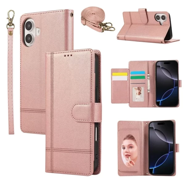 INTER MIRROR 5 SLOT CC WALLET - ROSE GOLD IPHONE 16