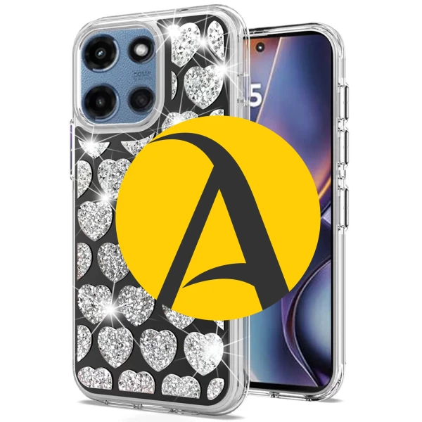 Bling Diamond Hybrid Case - BLACK/ LOVE (H)  MOTO G 5G 2025