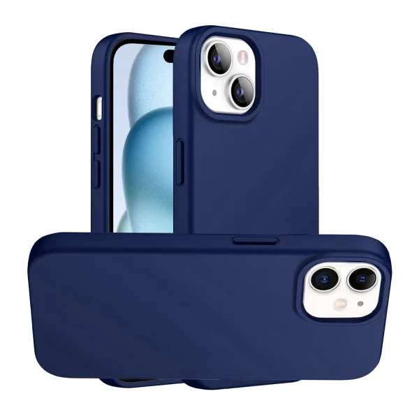 IPHONE 15 LIQUID SILICONE CASE (NO LOGO) - DARK BLUE   IPHONE 15