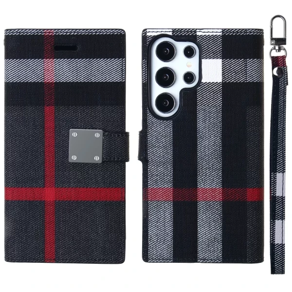 PRESTIGE WALLET - BLACK/RED (A2)  GALAXY S25 ULTRA