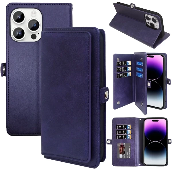 EXO MULTI LAYER 9 SLOT CC WALLET - DARK PURPLE (3)  IPHONE 15 PRO MAX