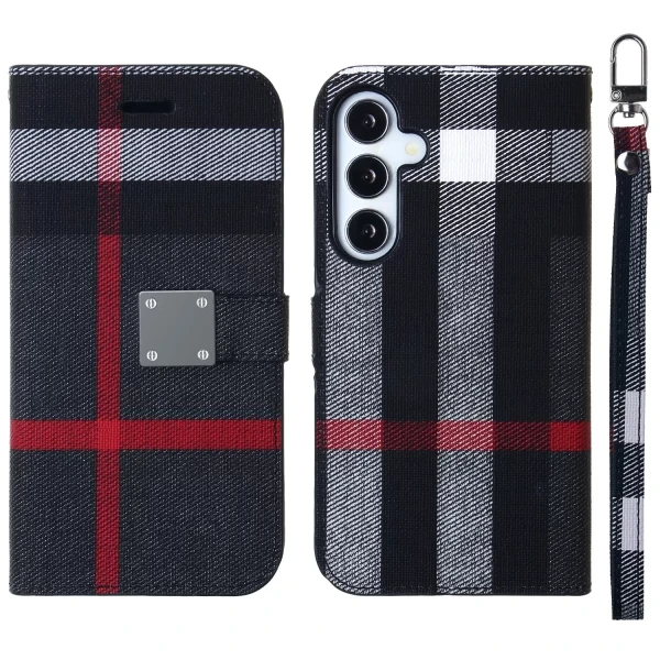 PRESTIGE WALLET - BLACK/RED (A2)  GALAXY S25 PLUS