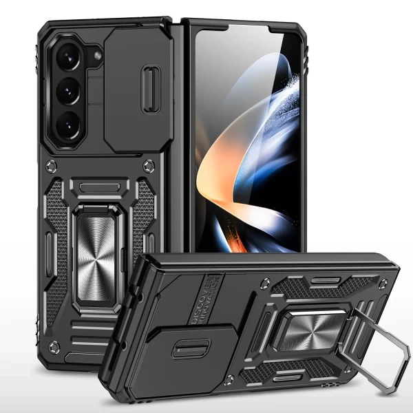 Hybrid ARMOR WITH RING STAND CASE WITH CAM SLIDE - BLACK  GALAXY S20 ULTRA (6.9 INC)