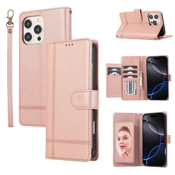 INTER MIRROR 5 SLOT CC WALLET - ROSE GOLD IPHONE 16 PRO MAX