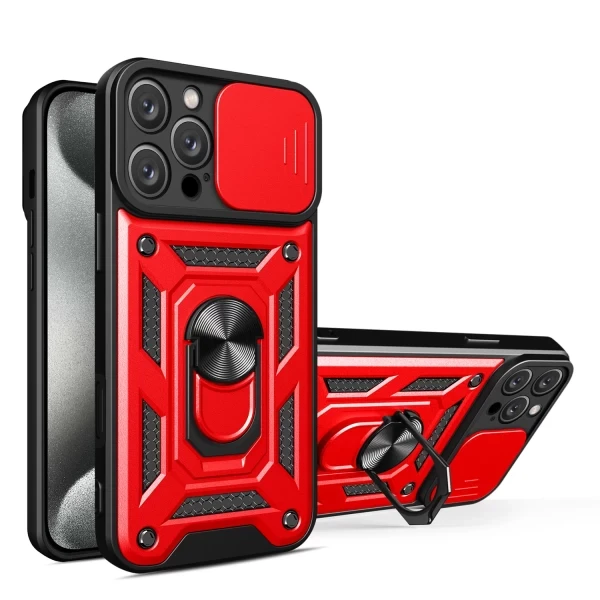 Armor Cam Slide Magsafe Stand - RED  IPHONE 15 PRO MAX