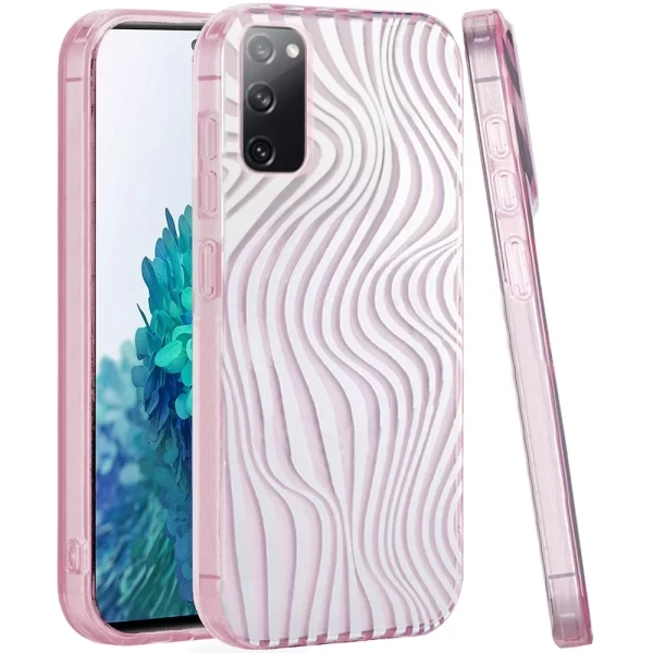 Double Layer Design IMD TPU Case - Wave Pink Zebra Stripes  GALAXY S20 ULTRA (6.9 INC)