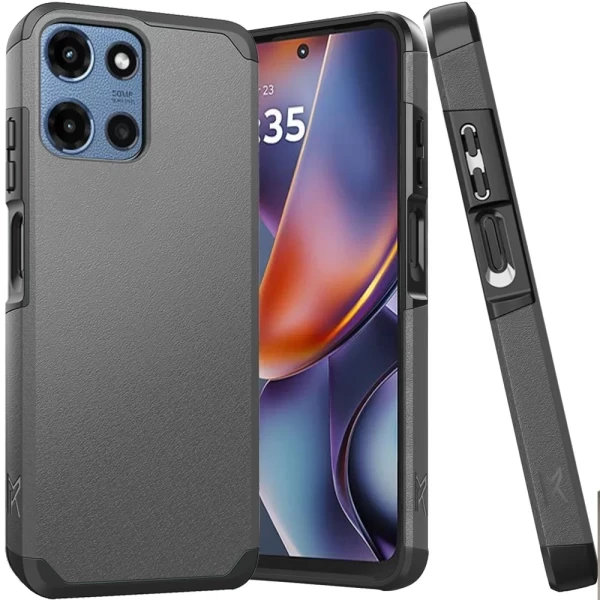 Satin Slim ShockProof Case With Poly Bag - CHARCOAL GREY MOTO G 5G 2025
