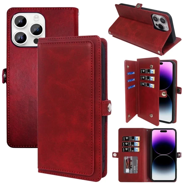 EXO MULTI LAYER 9 SLOT CC WALLET - RED (4)  IPHONE 15 PRO MAX