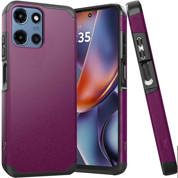 Satin Slim ShockProof Case With Poly Bag - M PURPLE MOTO G 5G 2025