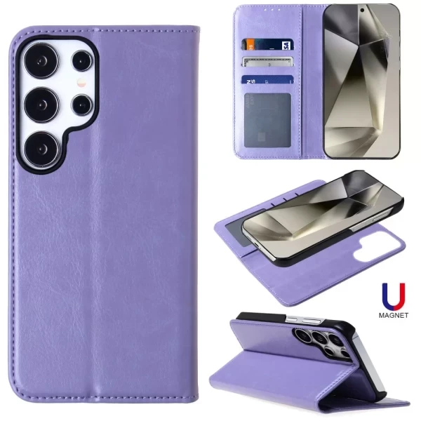 CONVEYOR LEATHER MAGNETIC WALLET - LIGHT PURPLE