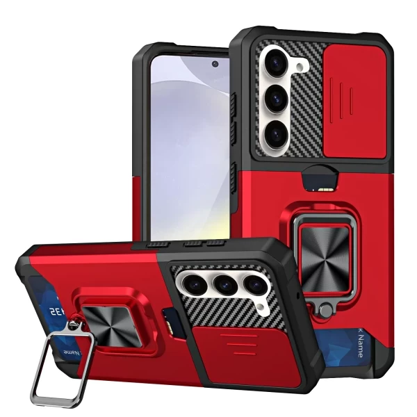 ALLOY CC LENS ARMOR RINGSTAND - RED  GALAXY S25