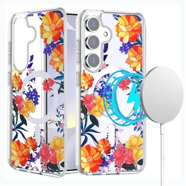 AMUSE MAGSAFE CLEAR - COLORFUL FLOWERS (F2)  GALAXY S25 PLUS
